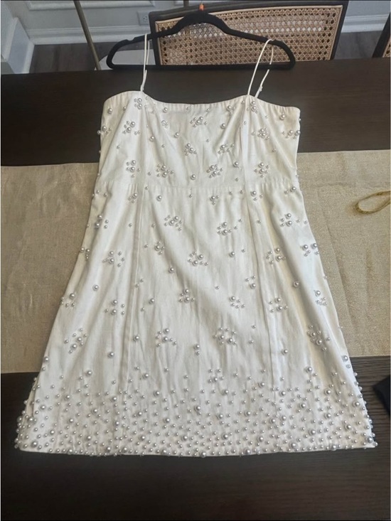 BHLDN White Pearl-Embellished Mini Dress Elsie Large - Picture 6 of 10